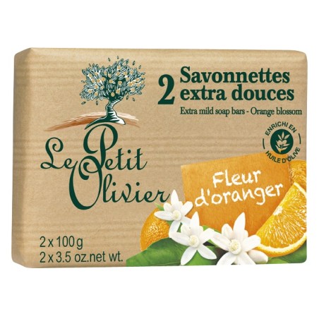 Le petit Olivier Savonnettes Extra Douces - Fleur d'Oranger 2*100g
