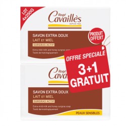 Rogé Cavaillès Savon surgras Extra Doux Lait et Miel - 3X250g (+ 1 Bonus)