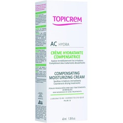 TOPICREM AC HYDRA - Crème Hydratante Compensatrice - Peaux Acnéiques - 40ml