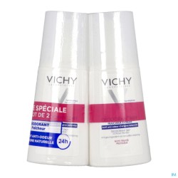 Vichy Déodorant fraîcheur extrême 24H sans sels d'aluminium vaporisateur - 2x100ml