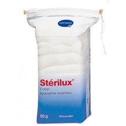 COTON STERILUX hydrophile supérieur dermatologique Sachet 50 g